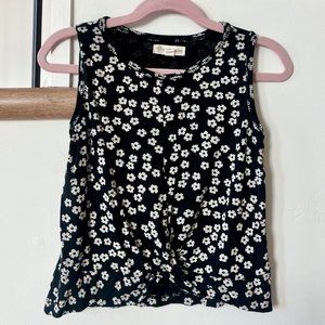 Tucker + Tate Swing Tank Top | Girls Size Medium (8/10) | Black & White Floral